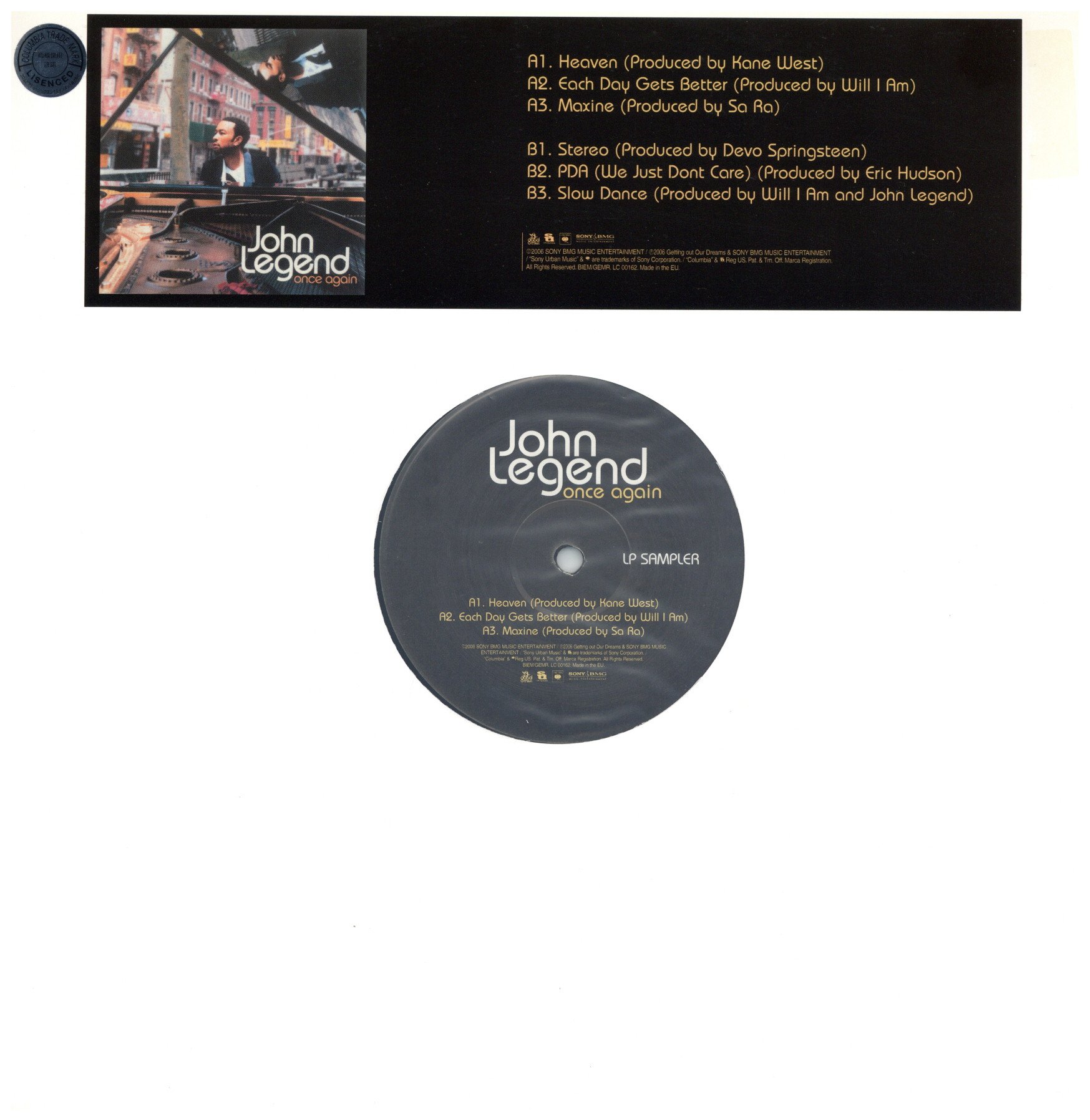 中古ﾚｺｰﾄﾞ JOHN LEGEND – ONCE AGAIN ONCE AGAIN LP SAMPLER (白