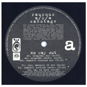 中古ﾚｺｰﾄﾞ RAUCOUS a/k/a Sabotage - NO WAY OUT