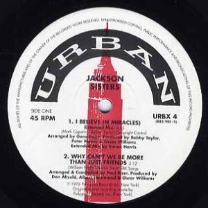 中古ﾚｺｰﾄﾞ JACKSON SISTERS - I Believe In Miracles / Why Can't We Be More Than Just Friends (RI)