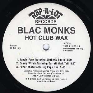 中古ﾚｺｰﾄﾞ BLAC MONKS - Jungle Funk / Paper Chase (No Mercy-EP)