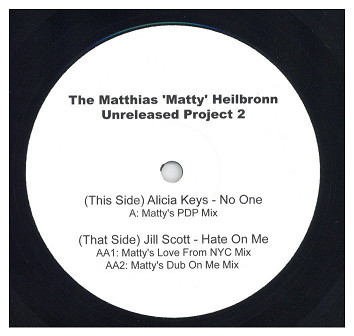 中古レコード ALICIA KEYS - No One (Matty's PDP Mix) (The Matthias 'Matty' Heilbronn Unreleased Project 2)