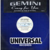 中古ﾚｺｰﾄﾞ GEMINI - CRAZY FOR YOU