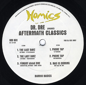 新品レコード DR DRE PRESENTS HITTMAN / NAS - The Last Dayz / Nas Is Coming (Aftermath Classics-EP)